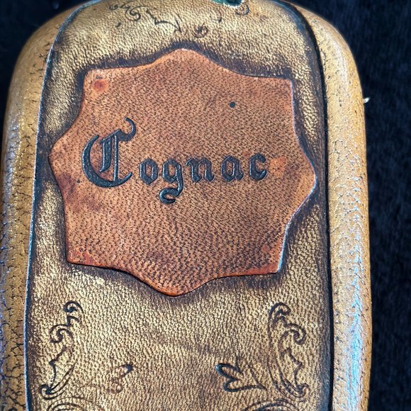 Vintage Italian Leather Wrapped Cognac Bottle - Picture 4 of 16